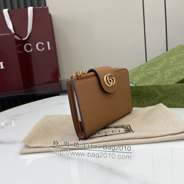 Gucci專櫃古馳最新款Marmont系列錢夾拉鏈中夾錢包 jh2097型號：739498